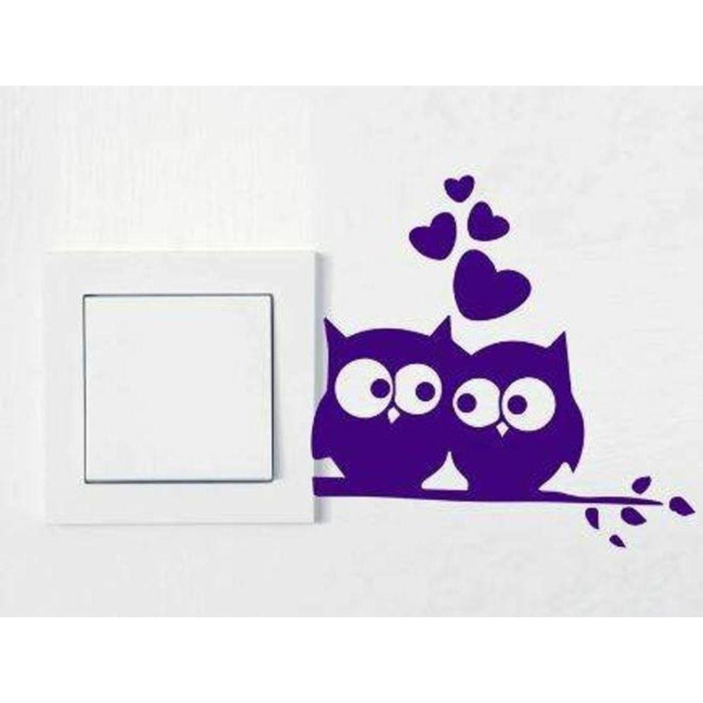 Adesivo De Interruptor Coruja Apaixonada