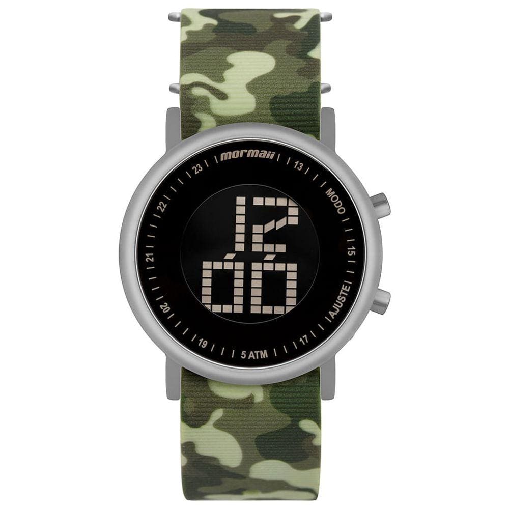 Relógio MORMAII unissex silicone camuflado MOBJT003AD/2V