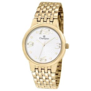 Relógio Feminino Dourado Champion Prova D`Água
