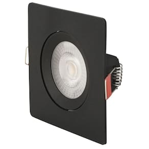 Spot Led Tramontina Quadrado 5w 3000 K Preto Com Luz Amarela