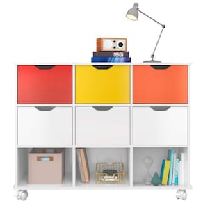 Nicho Organizador com 6 Gavetas Qmovi Branco/Colorido