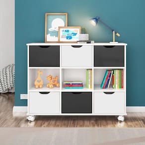 Nicho Organizador 6 Gavetas Qmovi Branco/Preto