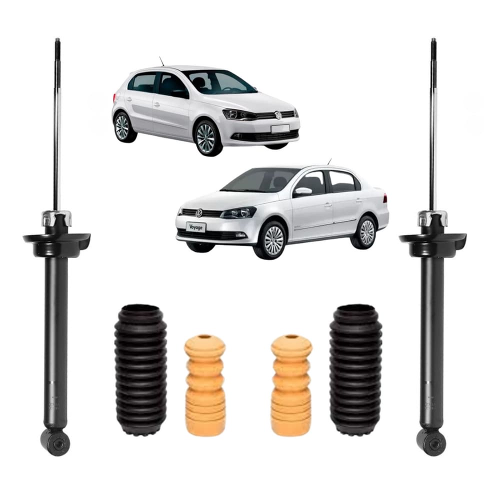 Kit Batente+Amortecedor Traseiro Esquerdo+Direito Volkswagen Gol G5 2009 A 2012 Kayaba