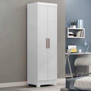 Guarda-Roupa Compacto 2 Portas MDP com Pés Paris Branco