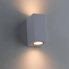 Arandela Dots Square L7,2Cm C9,5Cm A15Cm 2Xgu10 Mr16 Max 50W Ip65 Branco