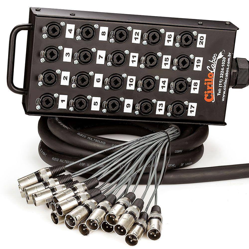 Medusa 20 Vias Com Conectores Combo - Cirilo Cabos 30 Metros