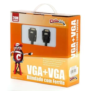 Cabo Vga Blindado Com Ferrite - 20 Metros - Cirilo Cabos
