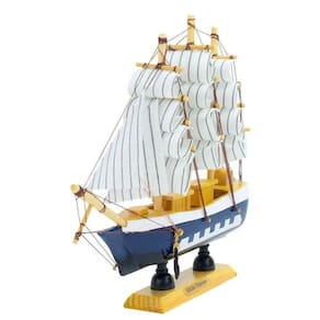 Miniatura Barco Navio De Madeira Veleiro Decorativo ? 22cm