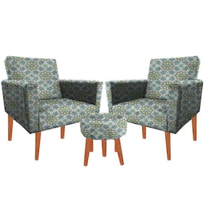 Kit 02 Poltronas Luxo Decorativas Nina E Puff Suede A4