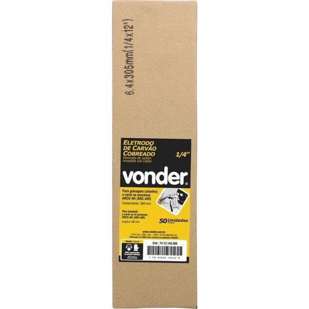 Eletrodo carvão grafitado cobreado 5/16x12” c/ 50 pç Vonder