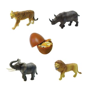 Blocos de quebra-cabeça Ukenn Animals Figures, brinquedo pré-escolar 3D, 4 peças