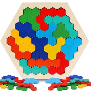 Puzzles de madeira NAODONGLI para crianças e adultos com barra hexagonal