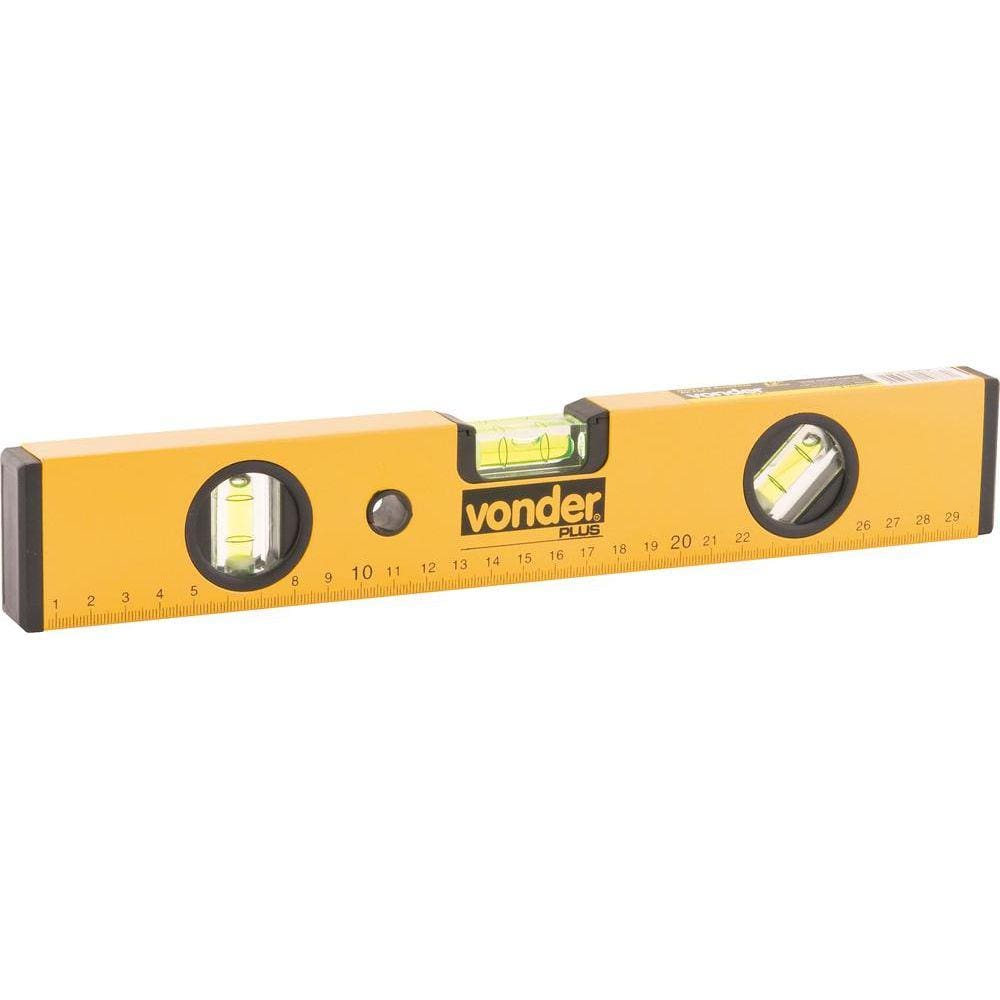 Nível alumínio 12” 3 bolhas - Vonder Plus