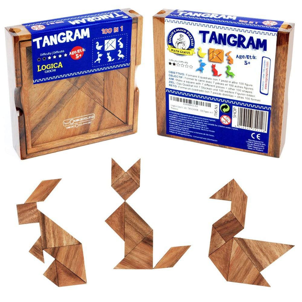 Puzzle Logica Puzzles Art. Tangram Wooden: 100 quebra-cabeças em 1