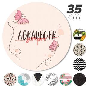 Kit 2 Peça Jogo Americano Base Redonda Mdf Sousplat Gratidão
