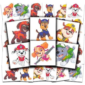 Tatuagens temporárias Paw Patrol, lembrancinhas de festa para crianças com mais de 70 unidades