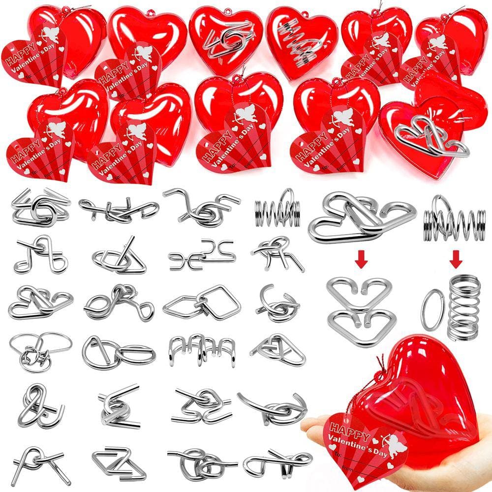 [Cartões de Dia dos Namorados] Caixa de coração cheia AMENON com brinquedo de quebra-cabeça