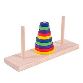 Puzzle Toy KINGOU Torre de madeira de dez andares de Hanói para crianças