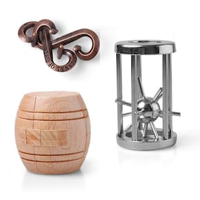 Quebra-cabeça Brain Teaser EJOYFL Unlock Interlock 3D Wooden & Meta