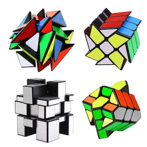 Conjunto Puzzle Cube, pacote com 4 unidades, Mysterystone, com ângulo de flutuação, Wh