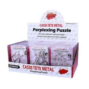 Conjunto de quebra-cabeças de metal AHYUAN Sorted, pacote com 24 unidades com caixa de papel para presente