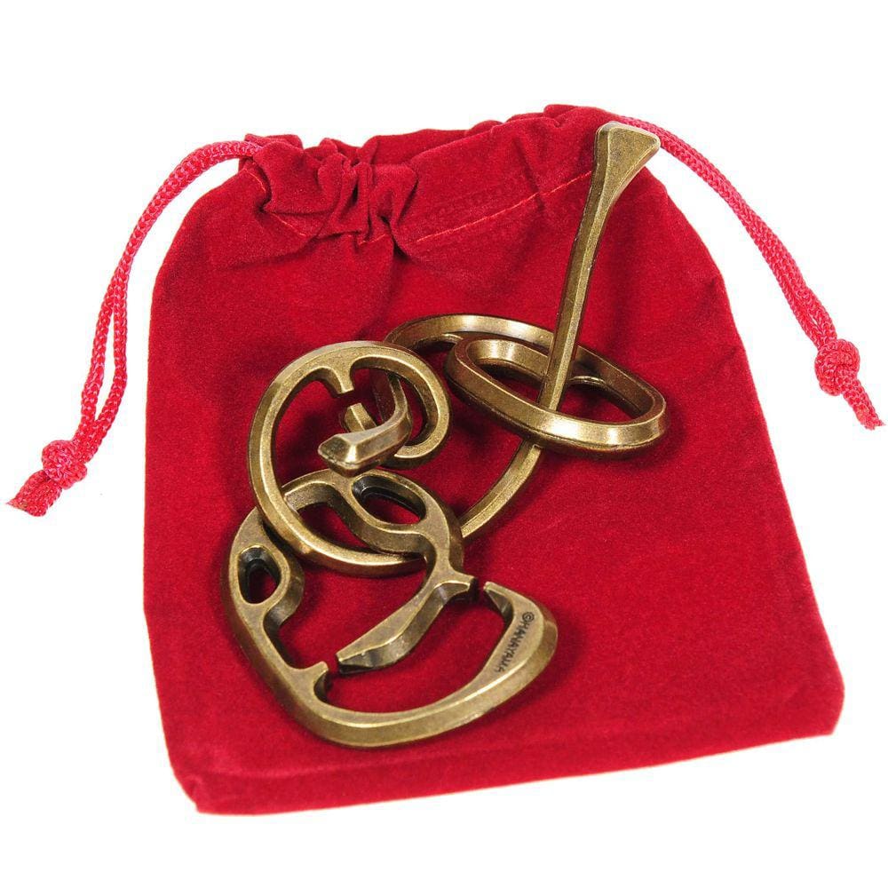 Quebra-cabeça Enigma Hanayama Cast Metal Nível 6 com bolsa Deluxe