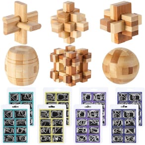 Conjunto de quebra-cabeças Brain Teaser Tuanse, 70 unidades de madeira e metal