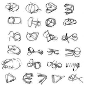 Conjunto de 24 brinquedos de quebra-cabeça Brain Teasers Metal Wire