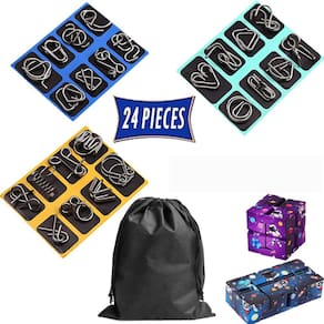 Conjunto de quebra-cabeças de metal FXYRTKLCZ Luban Lock 24 peças Brain Teaser