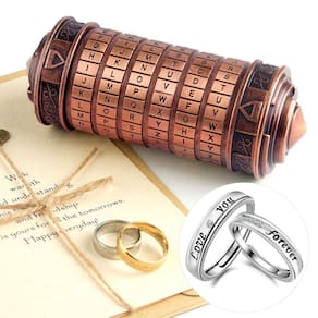 Presente TUPARKA Da Vinci Code Mini Cryptex com anéis e conjunto de cartões