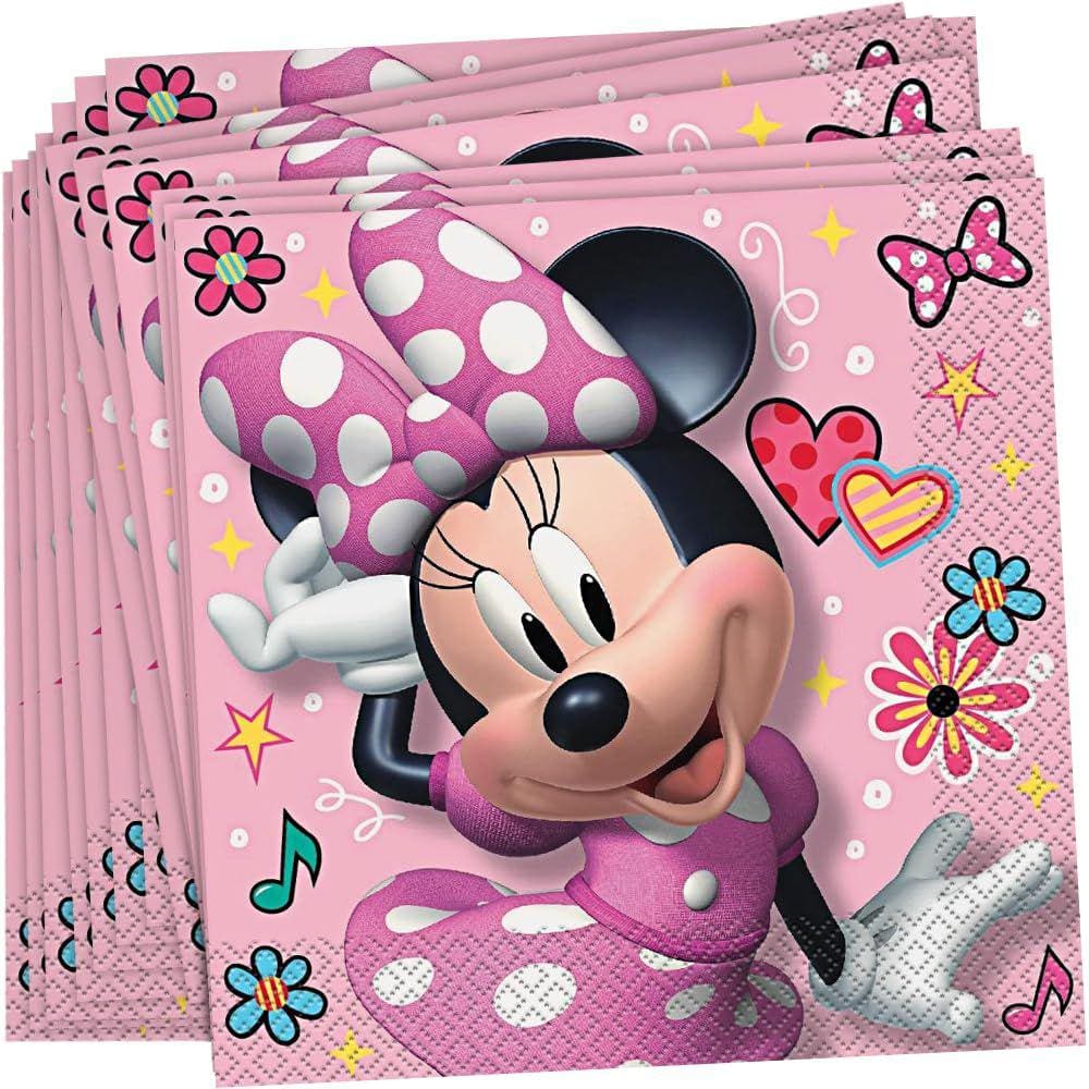 Guardanapos de almoço Disney Minnie Mouse 16 unidades de 6,5 x 6,5 polegadas