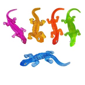 Pacote com 5 brinquedos Sticky Lizard Mochi Squishy Super Stretch