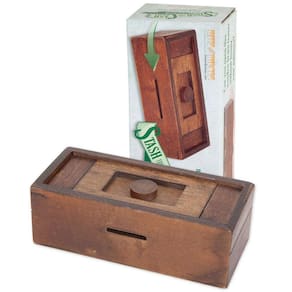 Puzzle Box Bits and Pieces esconda seu dinheiro Wooden Secret
