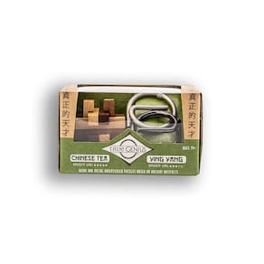 Puzzles Project Genius Chinese, pacote com 2 puzzles, quebra-cabeça multimadeira