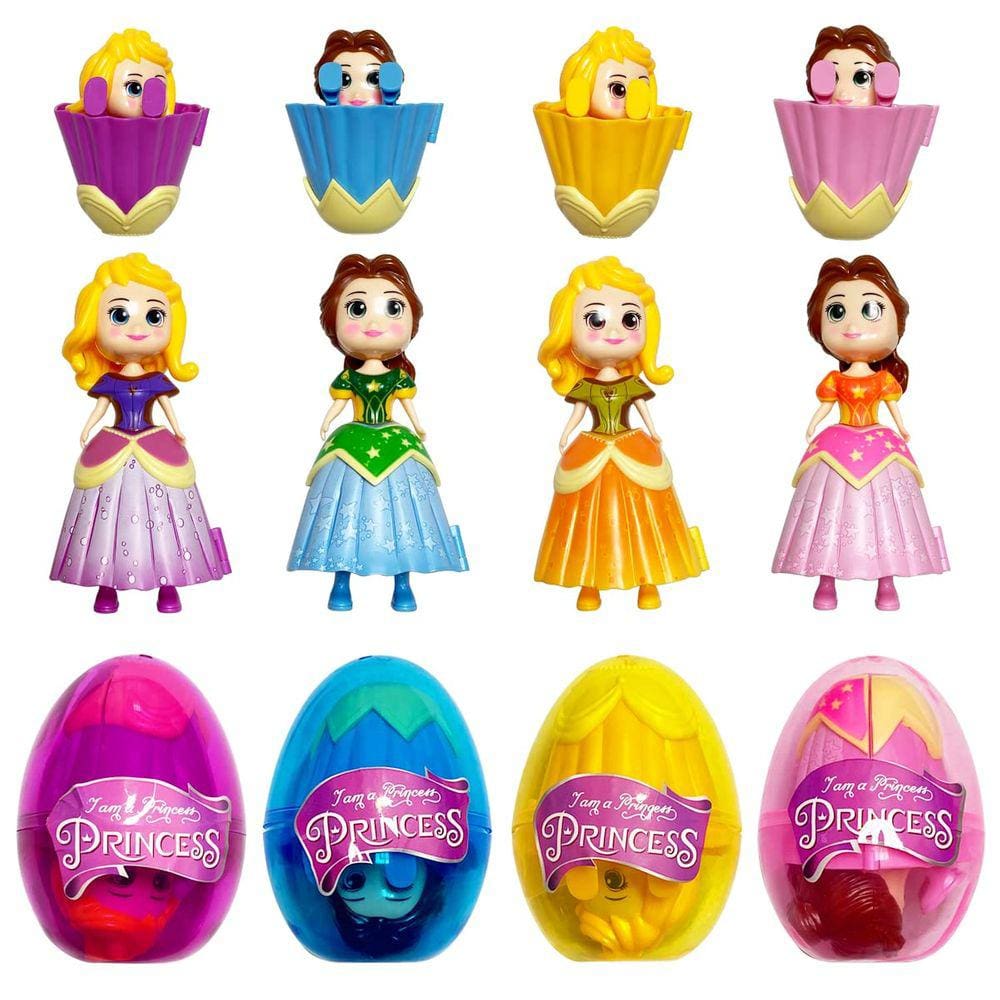 Ovos de Páscoa de deformação QINGQIU Princess com 4 brinquedos