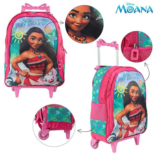 Mochila Escolar Moana Grande Rodinha Kit Casas Bahia