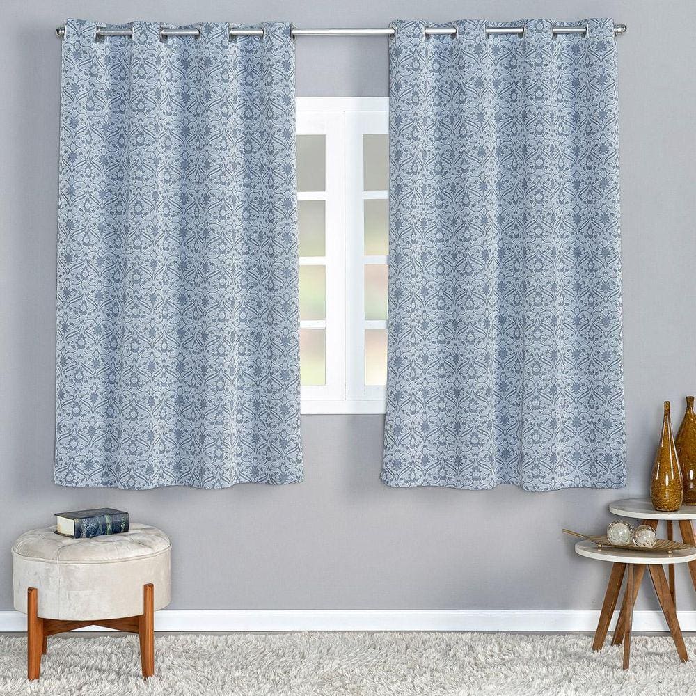 Cortina Sorento 2,80M X 2,30M Jacquard Sala E Quarto Cinza