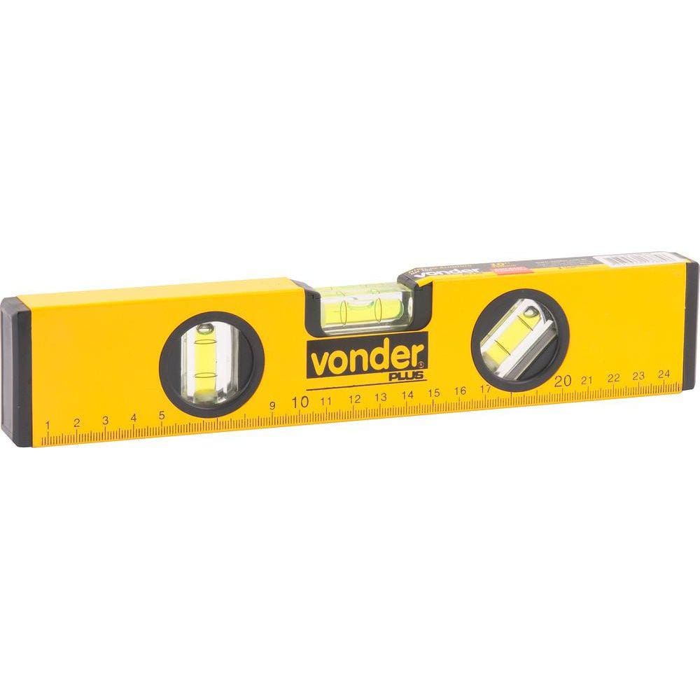 Nível alumínio 10” 3 bolhas base magnética - Vonder Plus