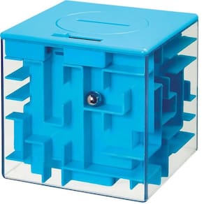 Caixa de quebra-cabeça Money Maze Porta-dinheiro Arology Blue 3x3x3