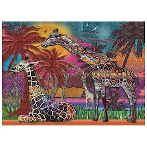 Quebra-cabeça Jacarou Rainbow Giraffes 1000 peças