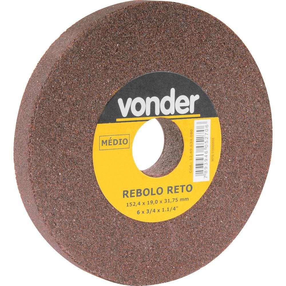 Rebolo Reto 6”X3/4” Médio - Vonder