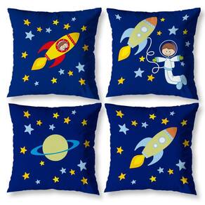 Kit 4 Capas Almofada Infantil 40Cm X 40Cm Estampadas Menino