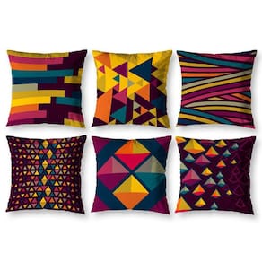 Kit 6 Capas De Almofada 40Cm X 40Cm Estampadas Pastilhas