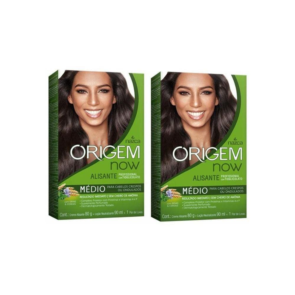 Creme Alisante Origem 80G Medio Ervas Cereais - Kit Com 2Un