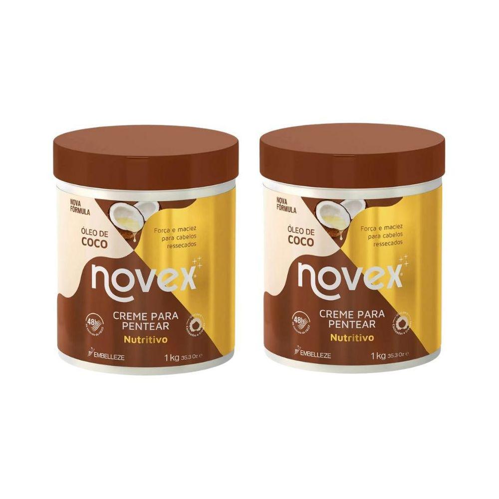 Creme Para Pentear Novex 1Kg Oleo De Coco - Kit Com 2Un