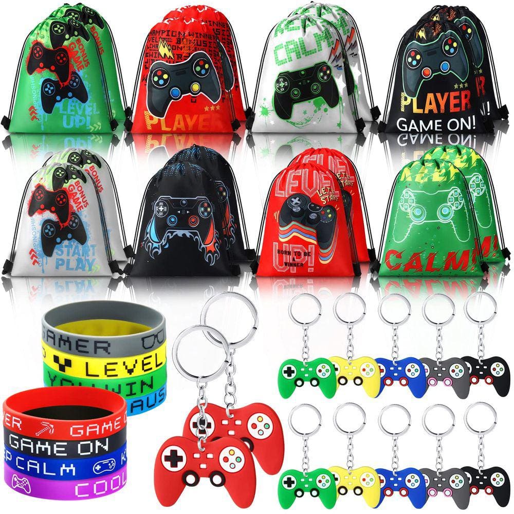 Conjunto de lembrancinhas de festa Hungdao, 48 peças de bolsas com cordão para videogame