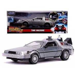 Miniatura Jada Back to the Future II DeLorean Time Machine 1/24 c/ Luz Die-Cast
