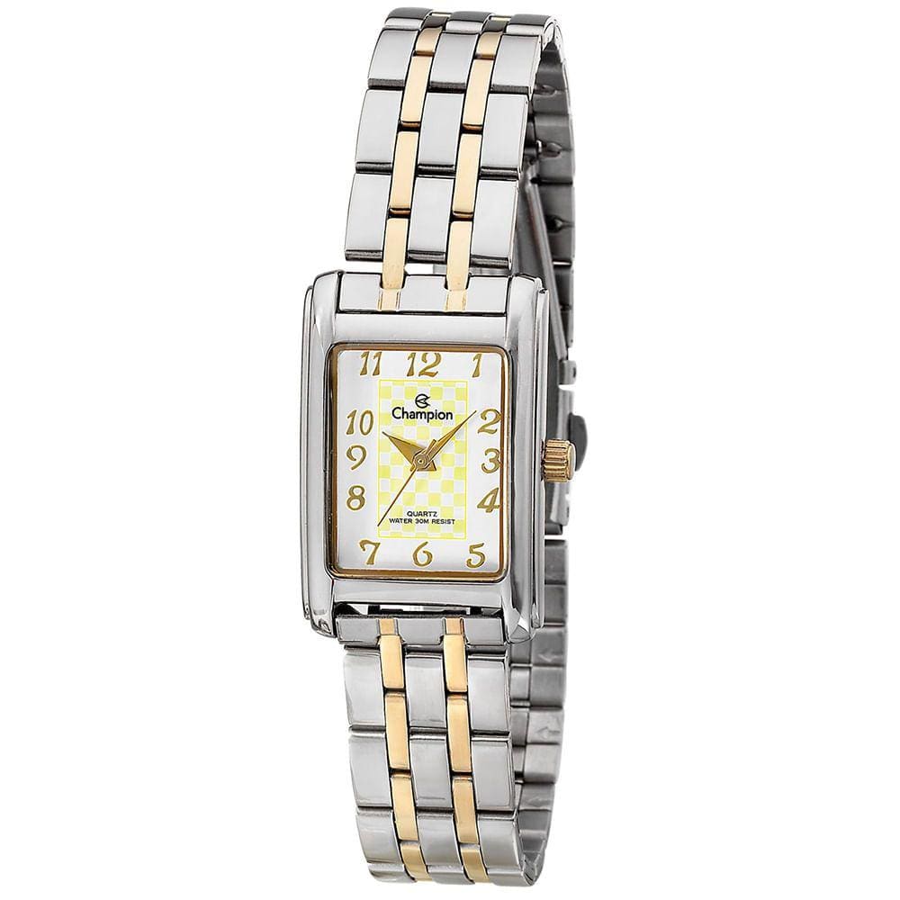 Relógio CHAMPION retangular prata feminino CH27327B
