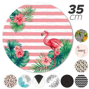 Kit 2 Peça Jogo Americano Base Redonda Mdf Sousplat Flamingo