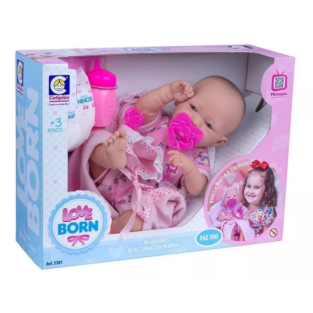 Boneca Love Born Faz Xixi Estilo Reborn Cotiplas 2381